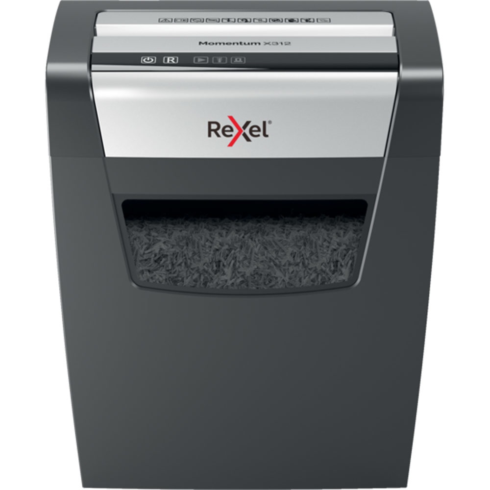 Rexel Momentum X312 Distruggidocumenti - Taglio a Frammento 5x42 mm, Capacità 23 Litri, Fino a 12 Fogli, Livello di Sicurezza P-3