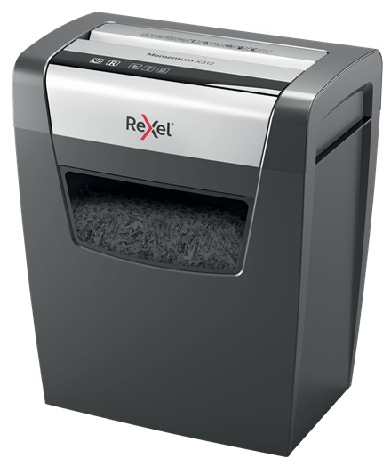 Rexel Momentum X312 Distruggidocumenti - Taglio a Frammento 5x42 mm, Capacità 23 Litri, Fino a 12 Fogli, Livello di Sicurezza P-3