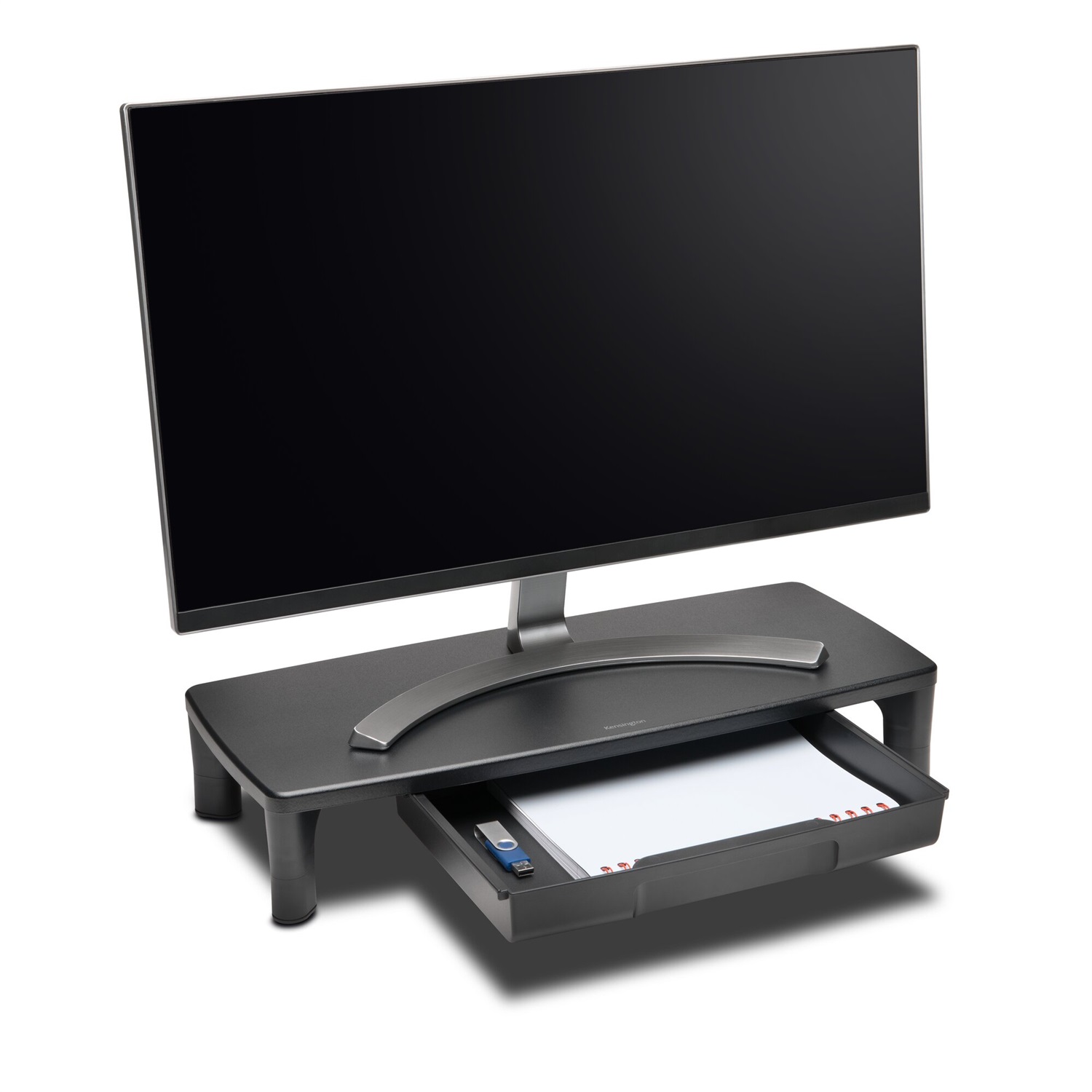 Kensington Supporto per Monitor SmartFit® con Cassetto, Nero, Regolabile per Schermi fino a 30