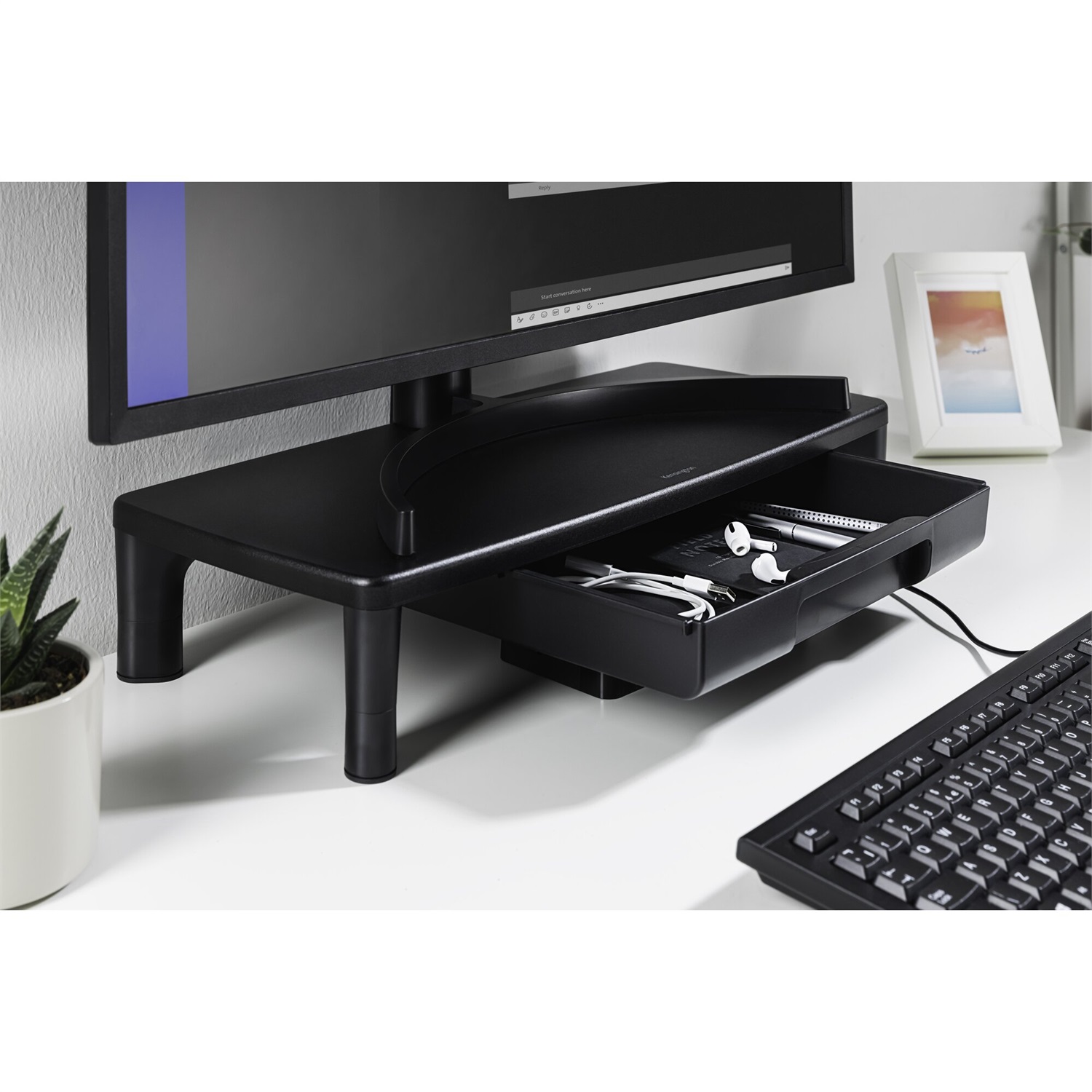 Kensington Supporto per Monitor SmartFit® con Cassetto, Nero, Regolabile per Schermi fino a 30
