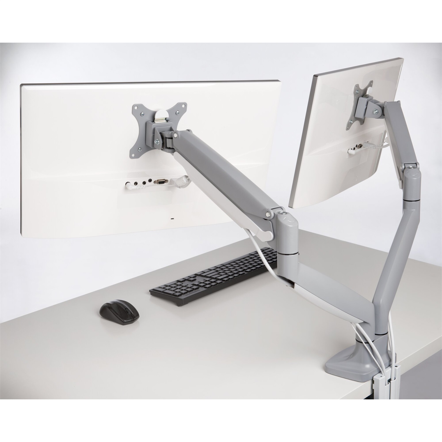 Kensington Braccio per Monitor Doppio K55471EU - Altezza Regolabile One-Touch SmartFit®, Compatibile con Schermi da 13-32
