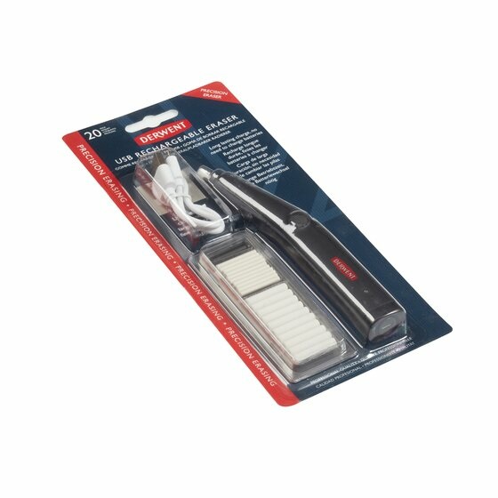 Derwent Gomma Elettrica Ricaricabile USB 2305810 - Ottimale per Cancellare con Precisione, Qualità Professionale, Utilizzo Ambidestro