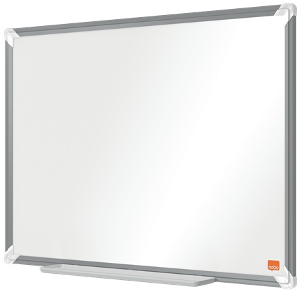 Nobo Premium Plus Lavagna Magnetica Smaltata 600 x 450 mm con Cornice in Alluminio, Sistema di Montaggio ad Angolo, Pennarello Incluso, Certificazione Ecolabel UE