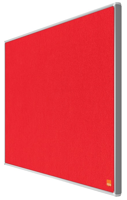 Nobo Pannello in Feltro Widescreen Impression Pro 32'' 710x400 mm Rosso con Cornice Sottile e Sistema di Montaggio InvisaMount