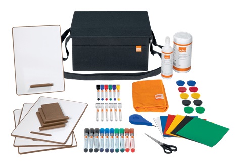 Nobo Set di Accessori per Lavagna Bianca con 47 Pezzi e Borsa in Materiale Riciclato