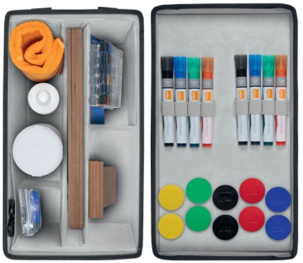 Nobo Set di Accessori per Lavagna Bianca con 47 Pezzi e Borsa in Materiale Riciclato