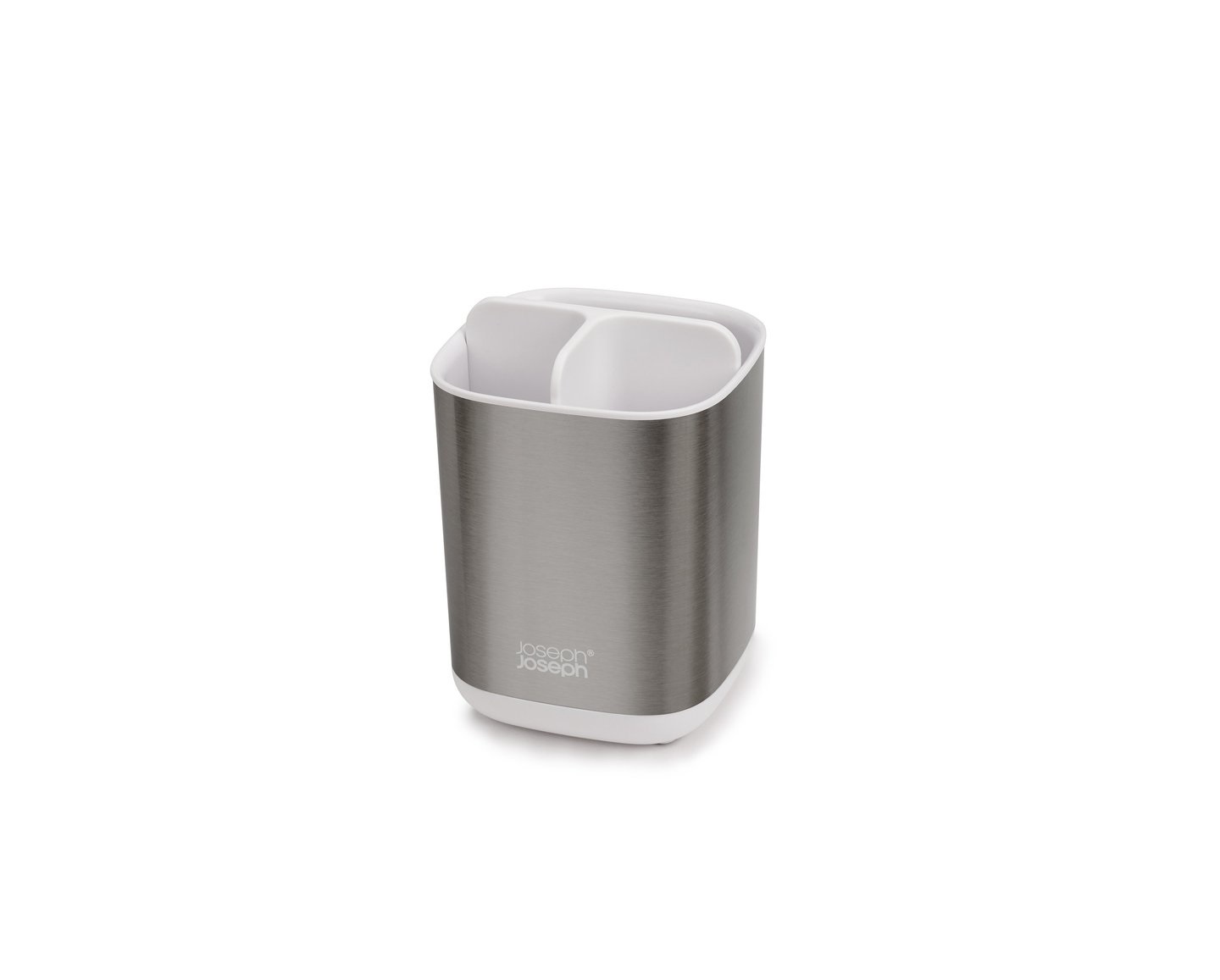 Joseph Joseph EasyStore Porta Spazzolini in Acciaio Inox - Contenitore da Bagno Smontabile con 3 Scomparti, Compatibile con Spazzolini Elettrici e Tradizionali