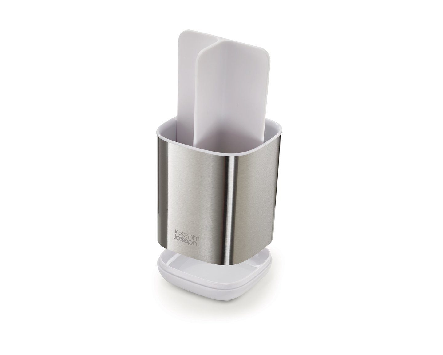 Joseph Joseph EasyStore Porta Spazzolini in Acciaio Inox - Contenitore da Bagno Smontabile con 3 Scomparti, Compatibile con Spazzolini Elettrici e Tradizionali