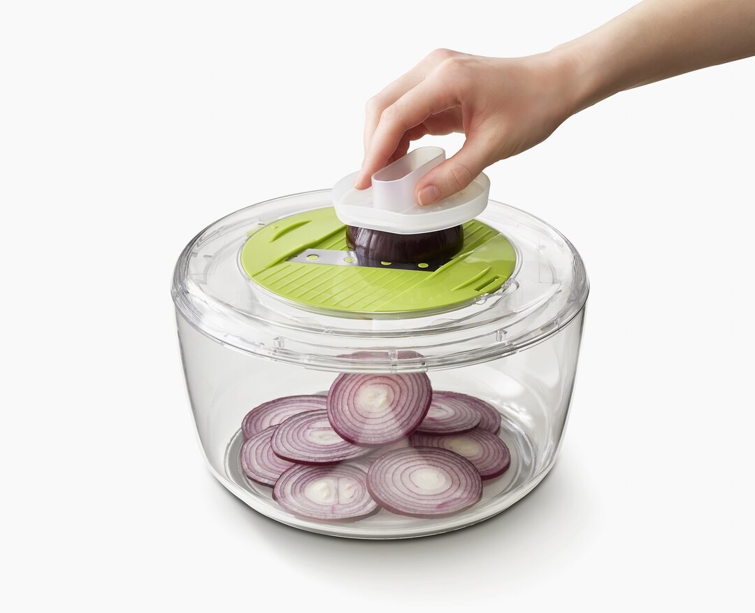 Joseph Joseph Multi-Prep Set per Preparazione Insalata, 4 Pezzi con Centrifuga, Taglierina a Spirale, Affettatrice e Grattugia, Contenitore Compatto, Multicolore