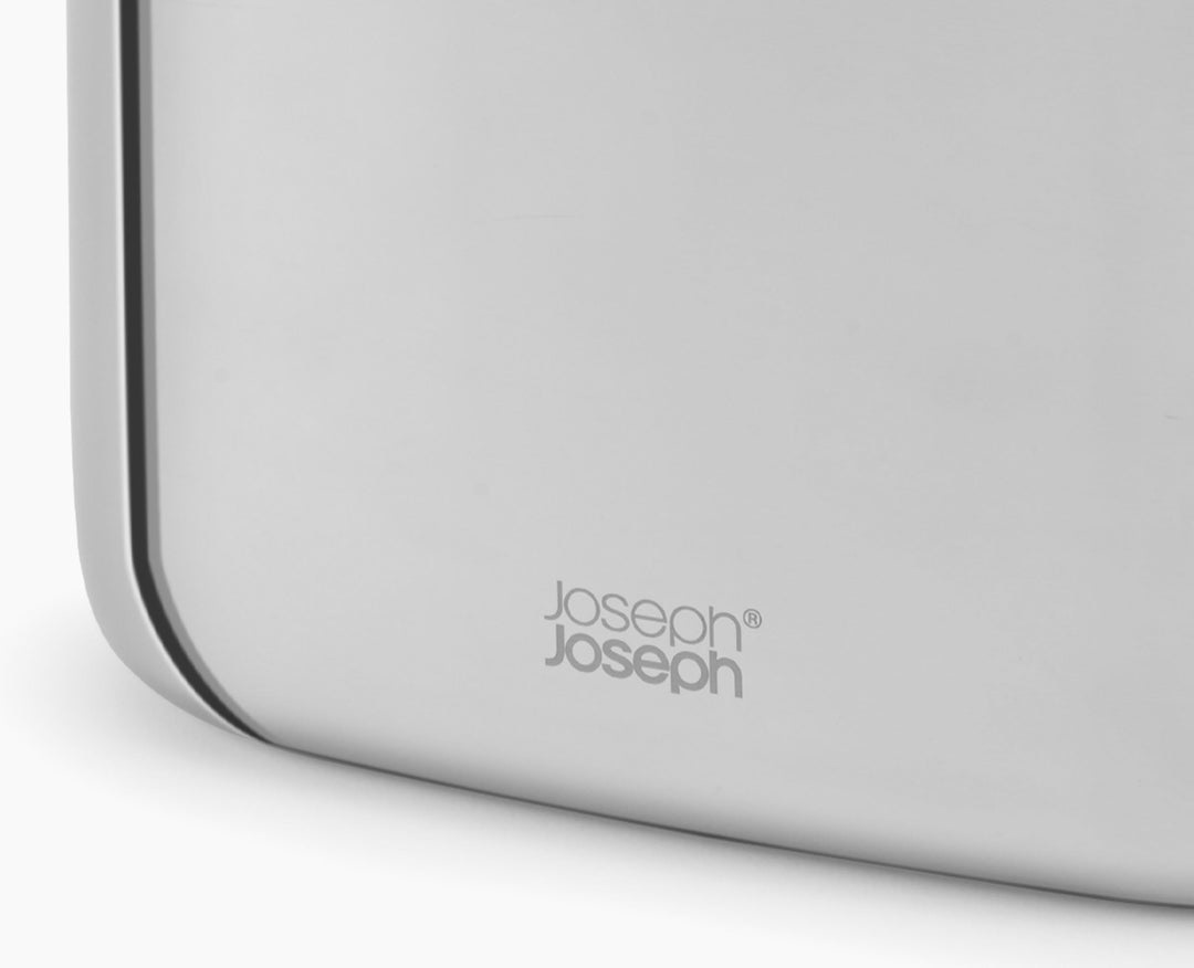 Joseph Joseph EasyStore Luxe Porta Spazzolino e Dentifricio Grande in Acciaio Inox - 6 Scomparti, Compatibile con Spazzolini Elettrici e Tradizionali, Contenitore Smontabile
