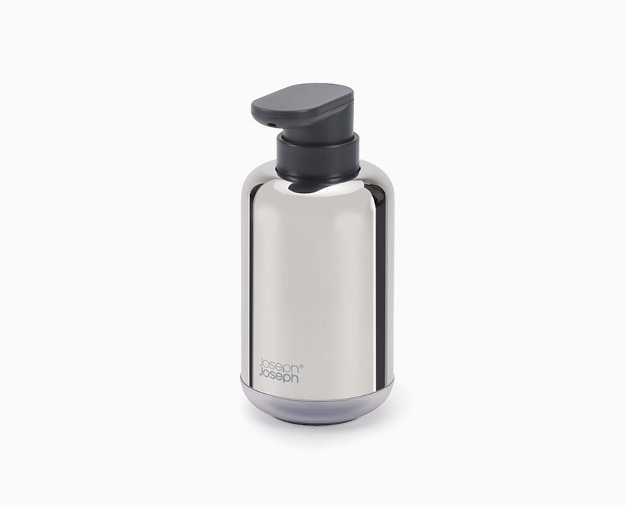 Joseph Joseph Dispenser Sapone Liquido EasyStore Luxe in Acciaio Inox 300 ml con Pompa Facile e Finestra di Controllo