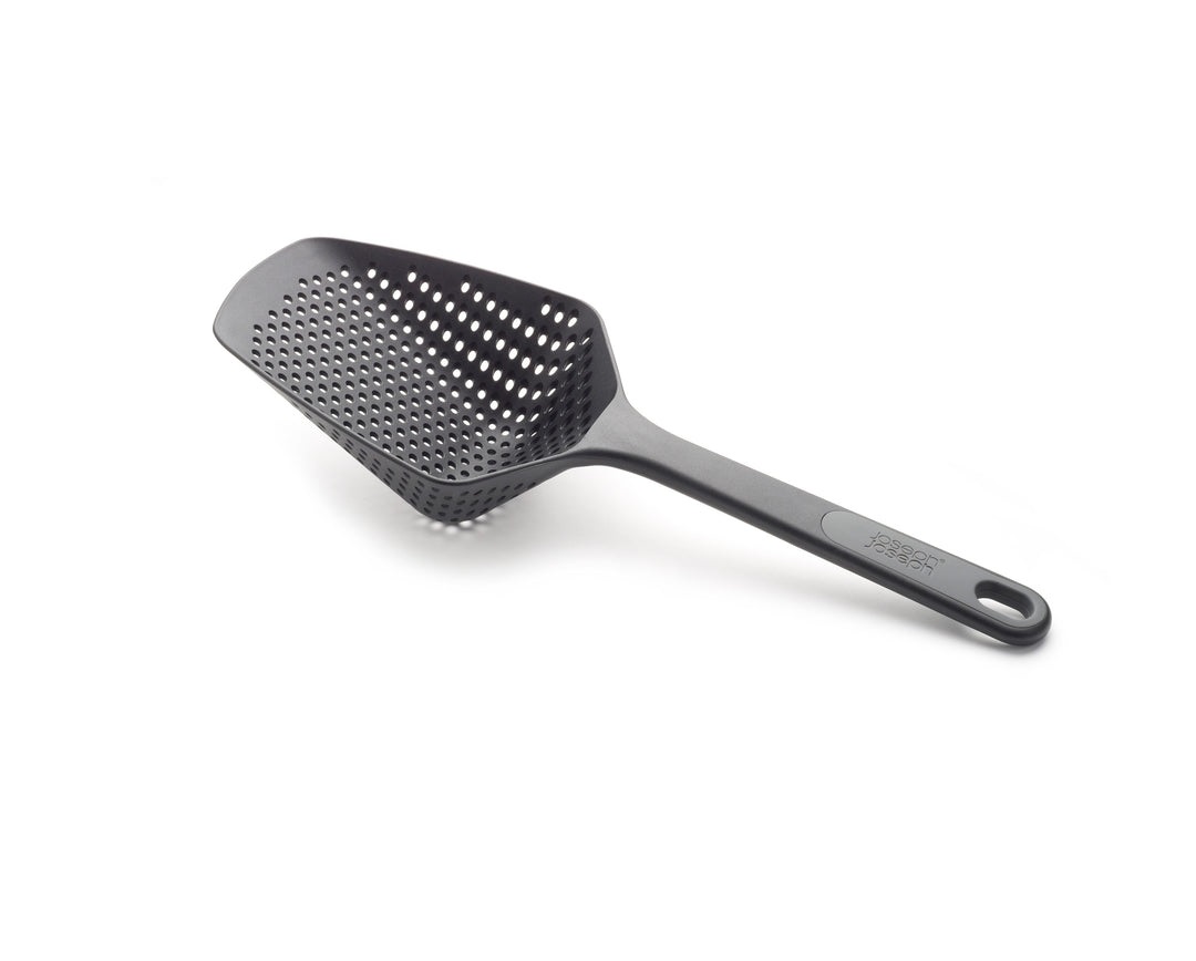 Joseph Joseph Scoop Plus Cucchiaio Scolapasta Nero - Resistente al Calore fino a 200°C, Lavabile in Lavastoviglie, Grande