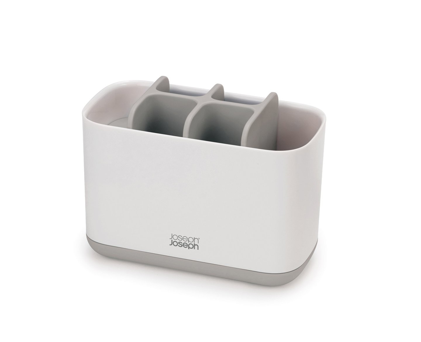 Joseph Joseph Easy Store Porta Spazzolino e Dentifricio Grigio/Bianco - Contenitore Smontabile con 6 Scomparti, Compatibile con Spazzolini Elettrici, Dimensioni 16,8 x 8,4 x 12,6 cm