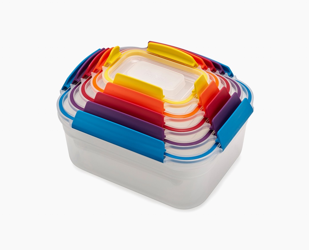 Joseph Joseph Nest Lock Set da 5 Contenitori in Plastica per Alimenti - Multicolore, Ermetici, A Prova di Perdite, Salvaspazio, Senza BPA