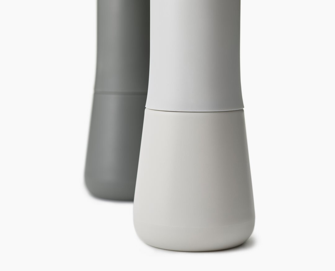 Joseph Joseph Milltop Set Macinino Macinapepe e Macinasale in Ceramica - Design Invertito, Grigio e Bianco, 2 Pezzi