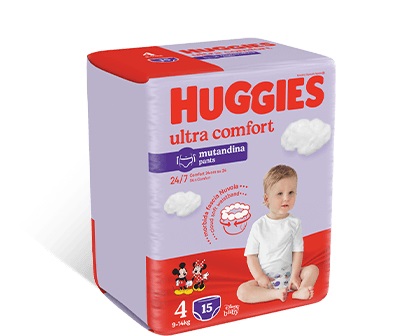 Huggies Pannolino a Mutandina Ultra Comfort Taglia 4 (9-14 kg) - Confezione da 15 Pezzi