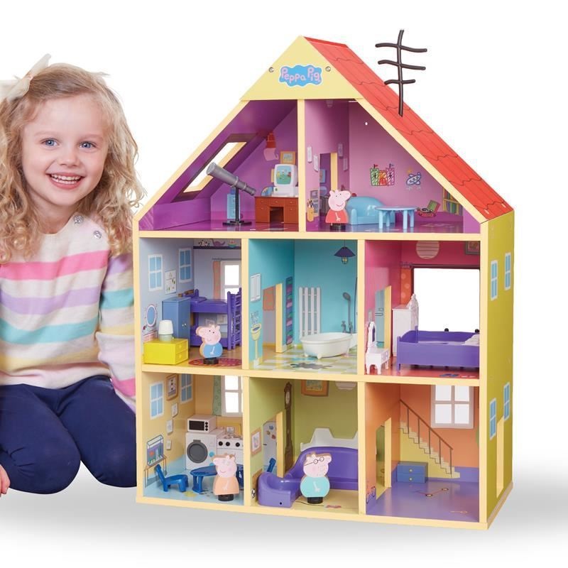 Peppa Pig Casa in Legno con 8 Stanze, Suoni e Illuminazione - Include 20 Accessori