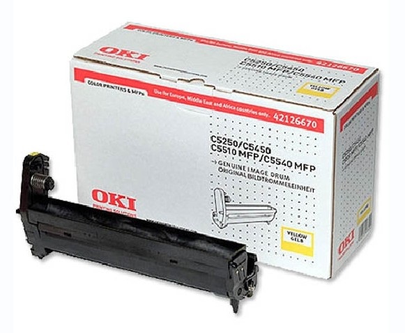 OKI Tamburo Giallo Originale 42126670 - Compatibile con C5510 MFP, C5250n, C5250dn, C5450n, C5450dn, C5540 MFP - 17.000 Pagine
