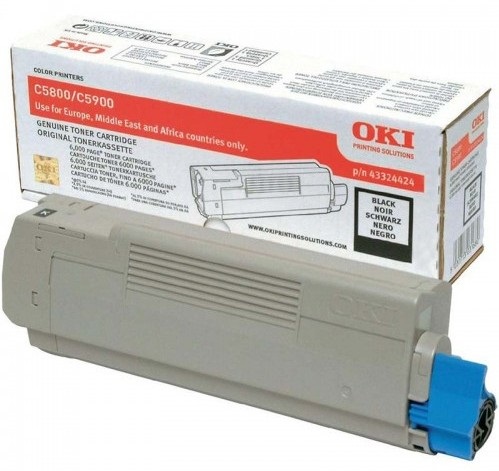 OKI 43324424 Cartuccia Toner Originale Nero - Fino a 6000 Pagine per Stampanti C5550, C5800, C5900