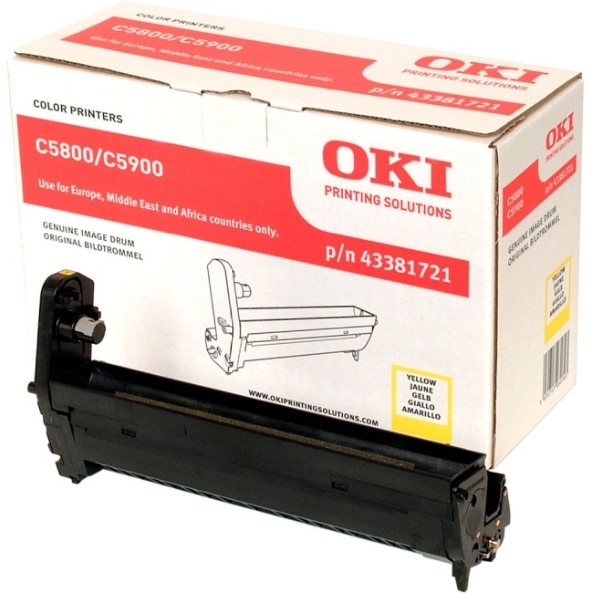 OKI 43381721 Tamburo Originale Giallo per Stampanti C5550, C5800, C5900 - 20.000 Pagine