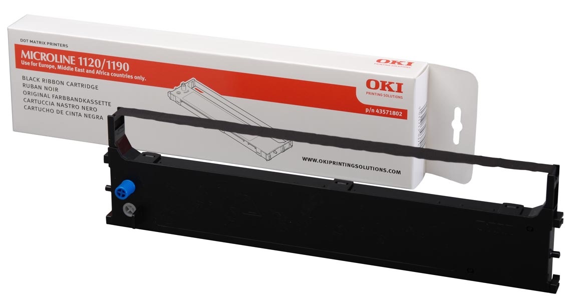 OKI 43571802 Nastro Originale Nero per Stampanti Microline 1120/1190 - Rendimento 4 Milioni di Caratteri