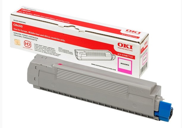 OKI 43487710 Cartuccia Toner Originale Magenta per C8600 - 6000 Pagine