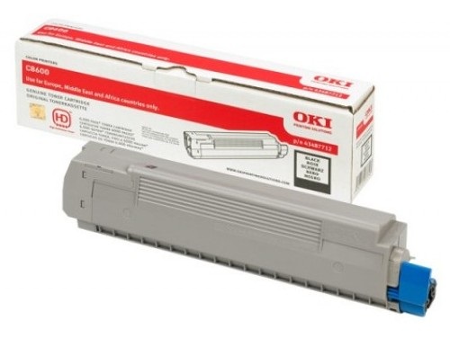 OKI 43487712 Cartuccia Toner Originale Nero - Fino a 6000 Pagine, Compatibile con C8600/C8800