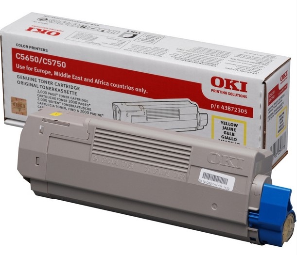 OKI Toner Originale Giallo 43872305 per C5650/C5750 - Fino a 2000 Pagine