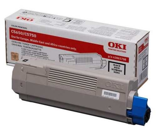 OKI Toner Originale Nero 43865708 per C5650/C5750 - 8000 Pagine