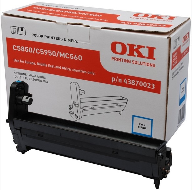 OKI Tamburo di Stampa Ciano 43870023 per C5850/5950/MC560 - Fino a 20.000 Pagine