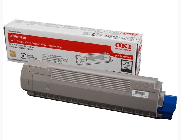 OKI Toner Originale Nero 44059108 - Compatibile con C810/C830 - 8000 Pagine