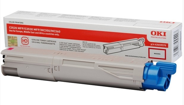OKI Toner Originale 43459370 Magenta per C 3520 MFP, C 3530 MFP, MC 350, MC 360 - Fino a 2.500 Pagine