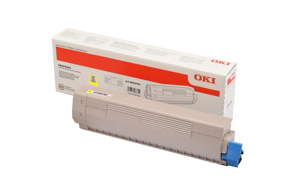 OKI 46443101 Toner Giallo Originale - 10.000 Pagine per C833/C843