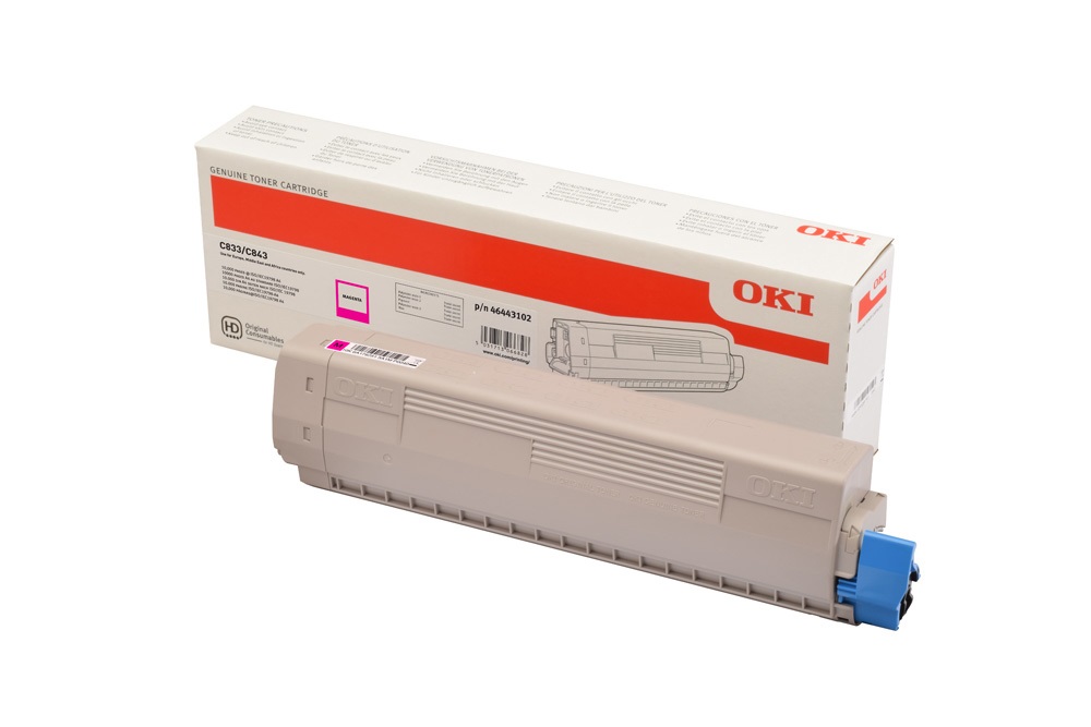 OKI Toner Magenta 46443102 - Originale, Alta Capacità, 10000 Pagine, Compatibile con C833/C843