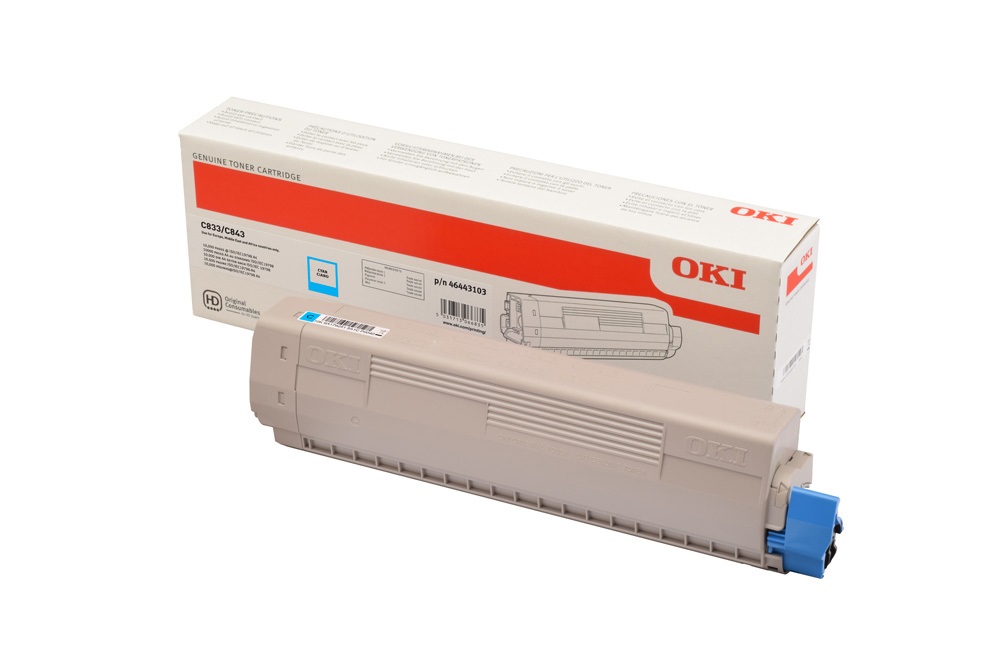 OKI 46443103 Toner Originale Ciano 10000 Pagine per C833/C843