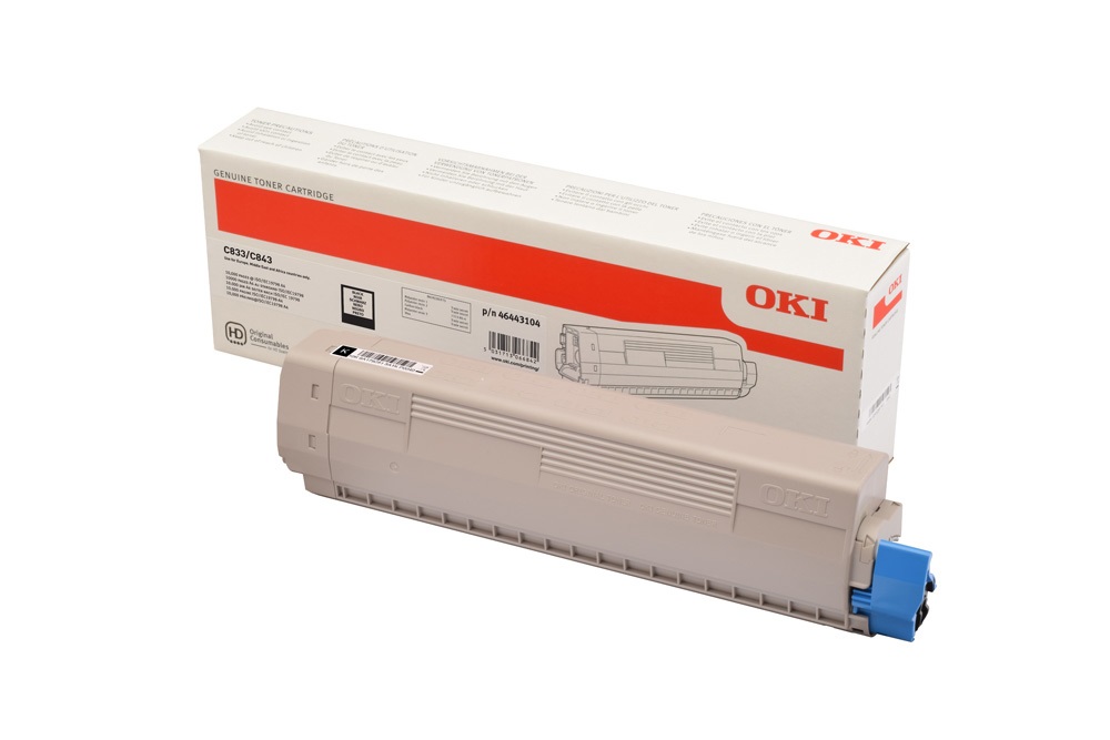 OKI 46443104 Toner Originale Nero per C833/C843 - 10.000 Pagine