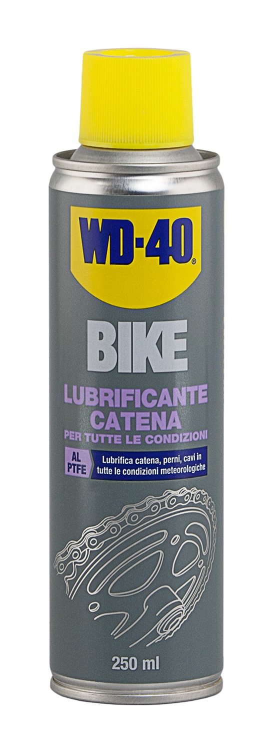 WD-40 Lubrificante Catena Bicicletta 250ml - Formula al PTFE per tutte le condizioni, riduce attrito e usura