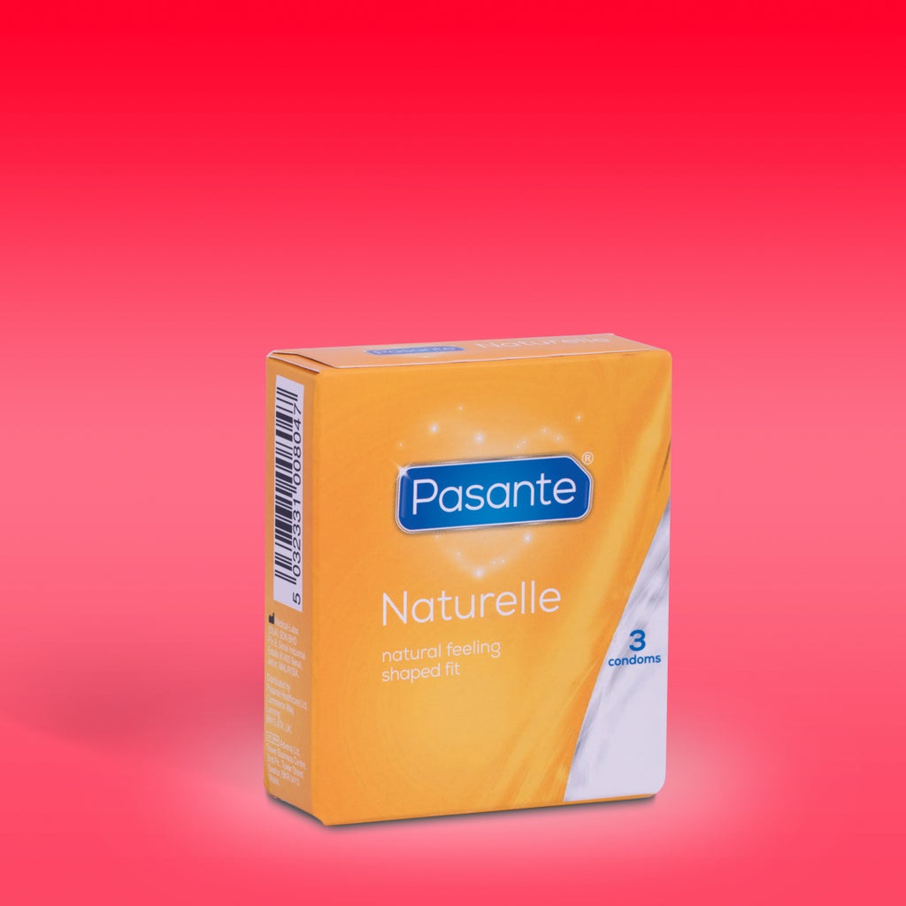 Pasante Naturelle - Preservativi Liscio 3 pz, Leggermente Conici per una Sensazione Naturale