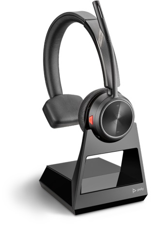 POLY Savi 7210 Office Auricolare Wireless Padiglione Ufficio Nero - Cuffia con Microfono, Range Wireless 120 m, Frequenza 100 - 6800 Hz