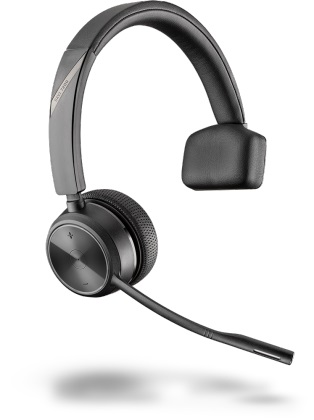 POLY Savi 7210 Office Auricolare Wireless Padiglione Ufficio Nero - Cuffia con Microfono, Range Wireless 120 m, Frequenza 100 - 6800 Hz