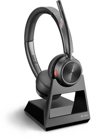 POLY Savi 7220 Office Auricolare Wireless Padiglione Nero - Cuffia con Microfono per Ufficio/Call Center