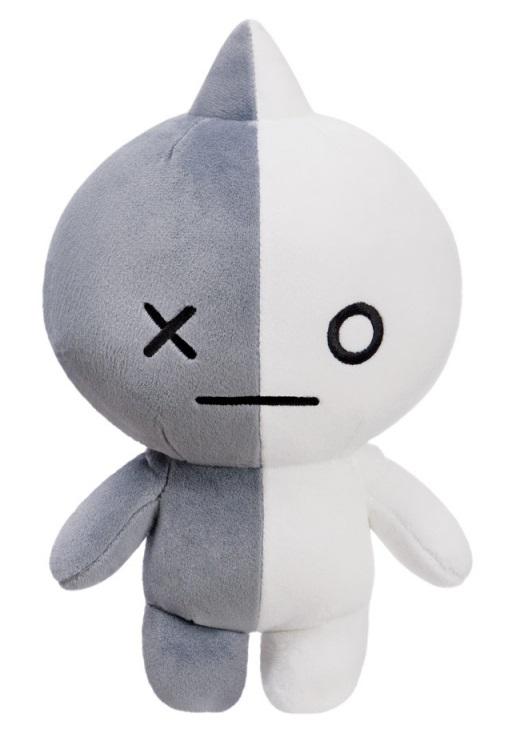 Aurora World Peluche VAN BT21 - Mascotte Ufficiale, 30 cm, Grigio e Bianco, Morbido e di Alta Qualità