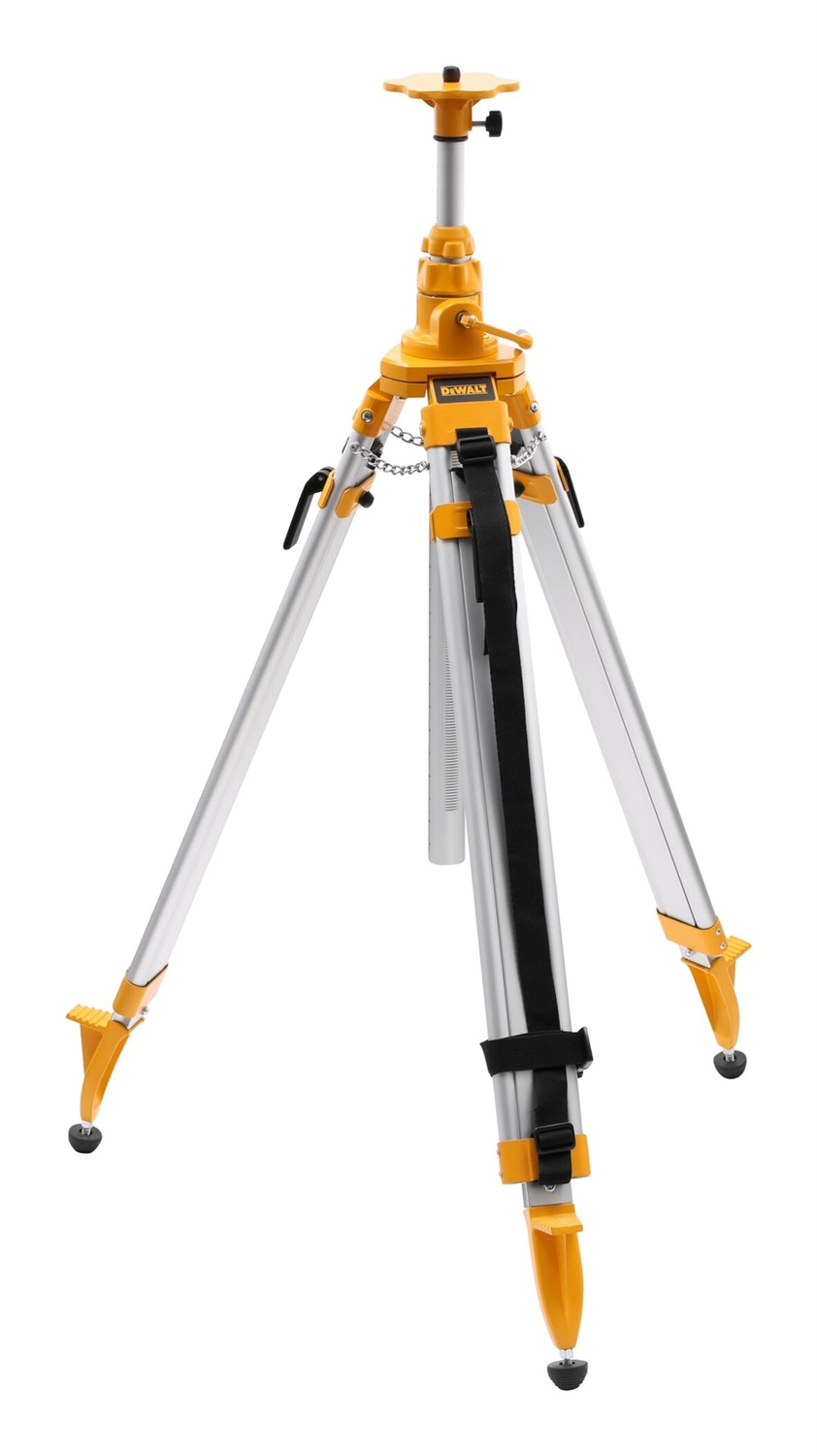 DeWALT DE0735-XJ Treppiede Telescopico in Alluminio, Altezza Fino a 300 cm, Attacco 3/8 e 5/8 inch, Sistema di Sgancio Rapido