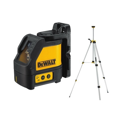 DeWALT DW088KTRI Tracciatore di Linee Laser con Mini Treppiede, Precisione /- 0.3mm/m, Autolivellante fino a /-4°