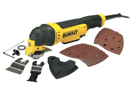 DeWALT DWE315 Multiutensile Oscillante 300 W con Velocità Variabile, Adattatore Universale e Disco di Levigatura