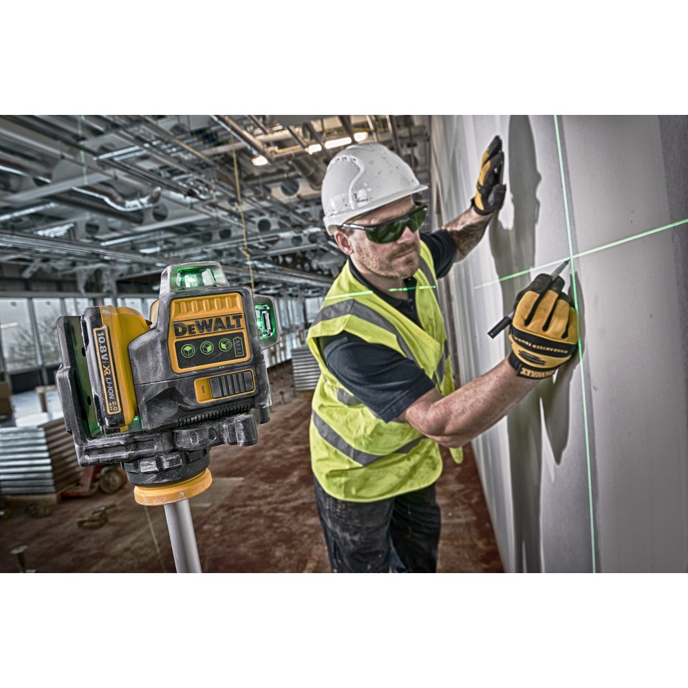 DeWALT DCE089D1G-QW Livella Laser Verde 3 Linee 360° 12V con Batteria 2,0Ah e Raggio di Azione 30 m