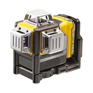 DeWALT DCE089D1R Livella laser 3 linee 360° XR Litio 10,8V, 2.0 Ah - Raggio rosso, Precisione ±3 mm/10m, Autolivellamento 4°, Raggio di azione 15m