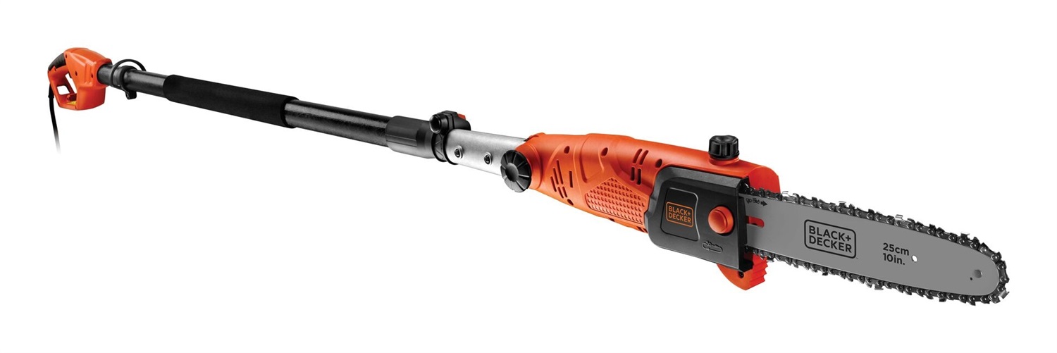 Black & Decker PS7525-QS Motosega Elettrica Telescopica 800W con Barra da 25 cm e Asta Regolabile fino a 2,7 metri