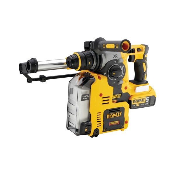 DeWALT Martello Combinato a Batteria DCH275P2, 18V, 1100 Giri/min, SDS-plus, con 2 Batterie 5,0 Ah e Caricabatterie