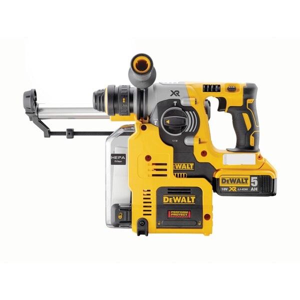 DeWALT Martello Combinato a Batteria DCH275P2, 18V, 1100 Giri/min, SDS-plus, con 2 Batterie 5,0 Ah e Caricabatterie